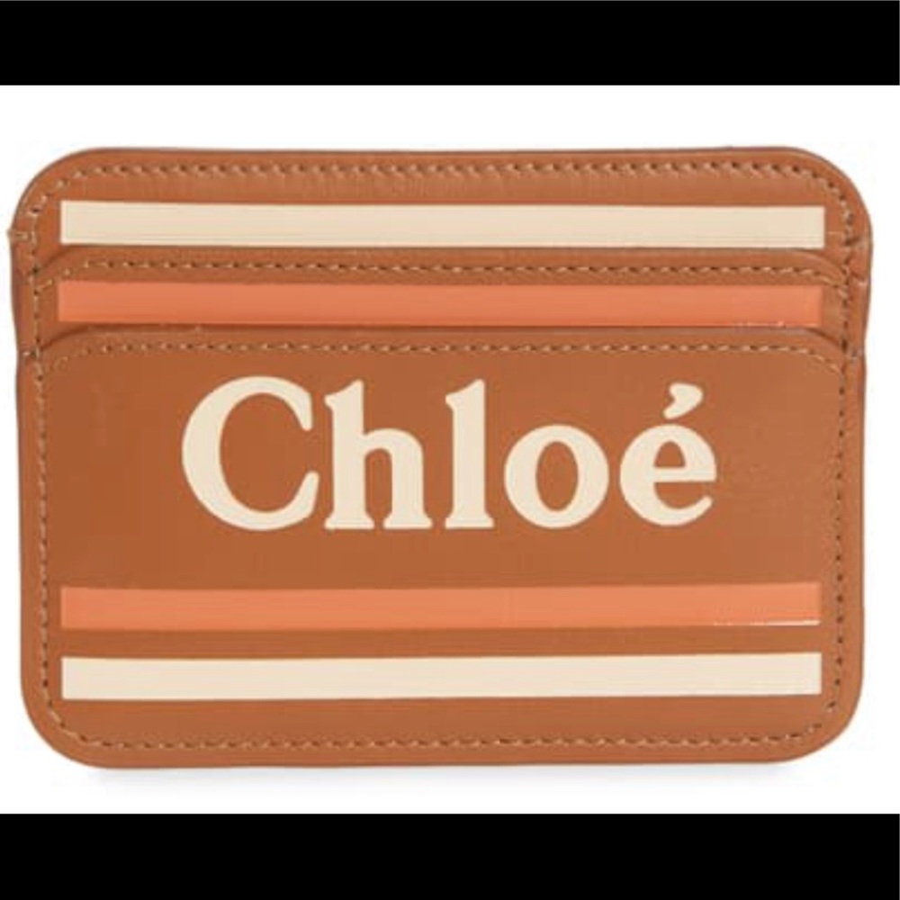 CHLOÉ LEATHER LOGO CARD HOLDER NEW!